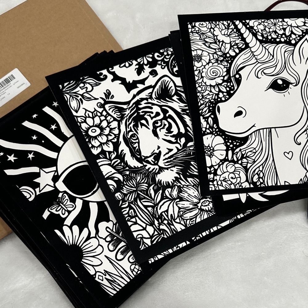 Black and White Sunflower Art Print set 48 pcs fuzzy velvet posters - Picture 7 of 10